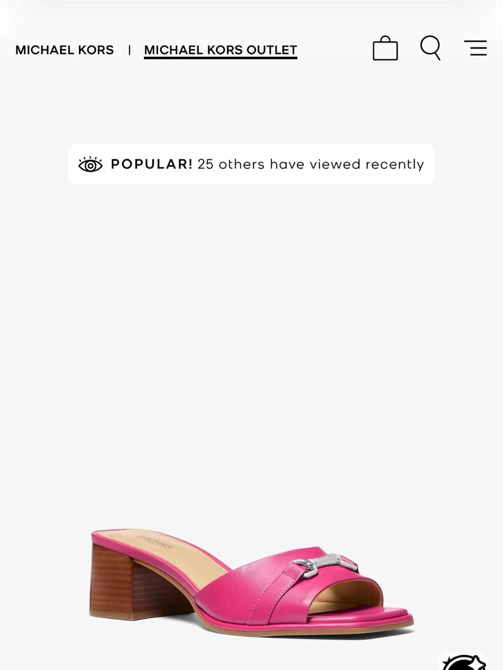Michael Kors Pink Leather Carson Mule Mid Heel Slide Sandal - Picture 2 of 5
